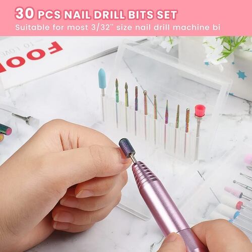 30 Piezas Juego De Brocas De Uñas De Cerámica Profesional