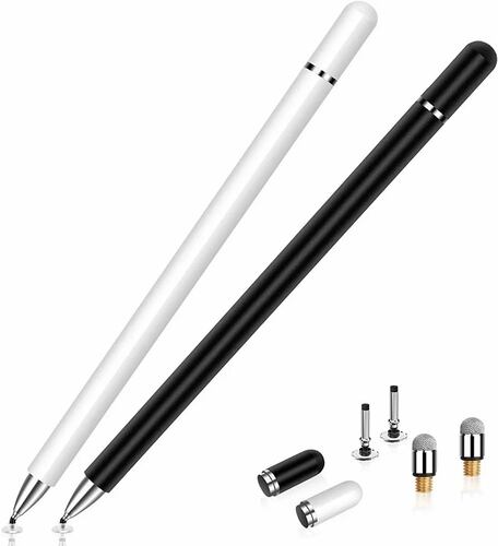 2 Piezas de Lápiz Para Pantalla Táctil Negro y Blanco 