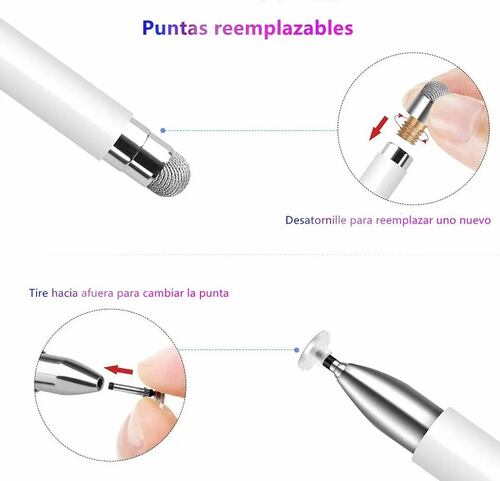 2 Piezas de Lápiz Para Pantalla Táctil Negro y Blanco 