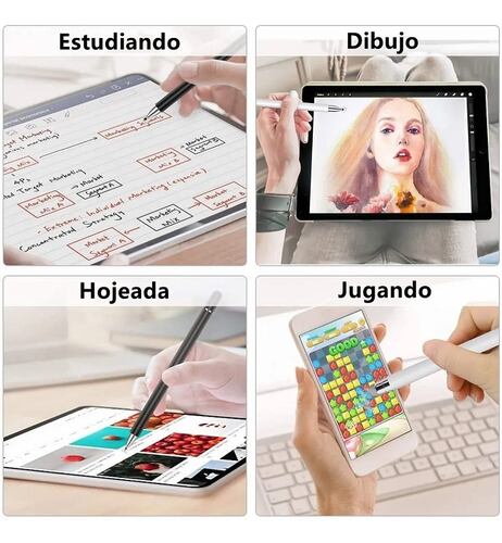 2 Piezas de Lápiz Para Pantalla Táctil Negro y Blanco 