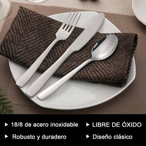 Juego De Cubiertos De Acero Inoxidable 24 Pcs