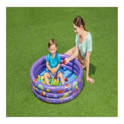 Alberca Inflable Redonda 1.02X25cm 3Anillos Morada Con Pelotas 52466.