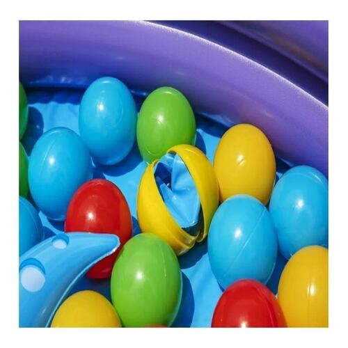 Alberca Inflable Redonda 1.02X25cm 3Anillos Morada Con Pelotas 52466.