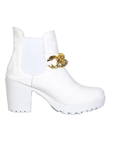 Botin de moda para mujer tacon cuadrado con cadena mod Ibiza Nyxmart.