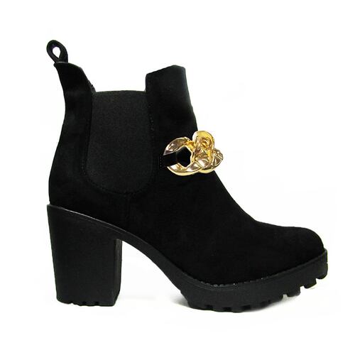 Botin de moda para mujer tacon cuadrado con cadena mod Ibiza Nyxmart.