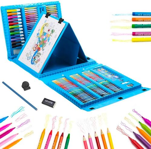 Set 208 Lápices Dibujo De Colores Plumas De Acuarela Crayón