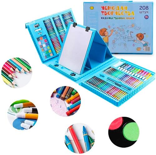 Set 208 Lápices Dibujo De Colores Plumas De Acuarela Crayón