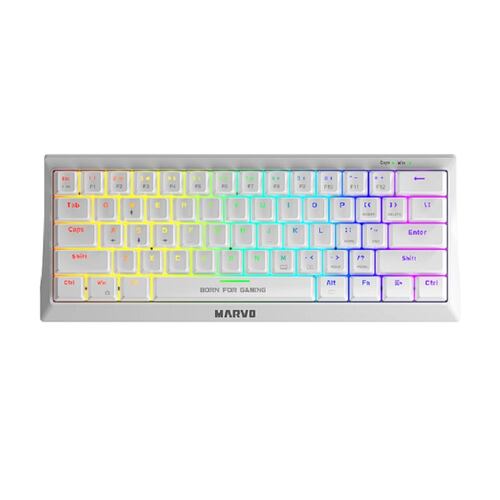 Mini Teclado Gamer Marvo KG962 Mecánico RGB 62 Tecla Usb 2 Cable 1.6