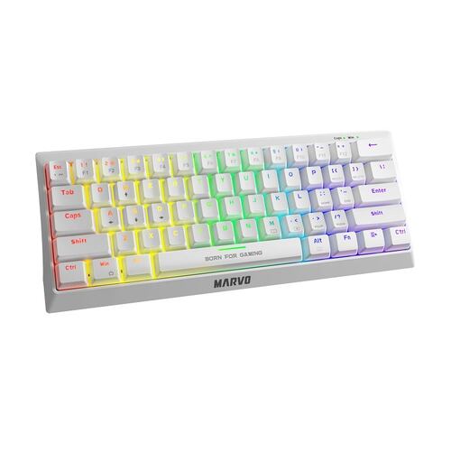 Mini Teclado Gamer Marvo KG962 Mecánico RGB 62 Tecla Usb 2 Cable 1.6