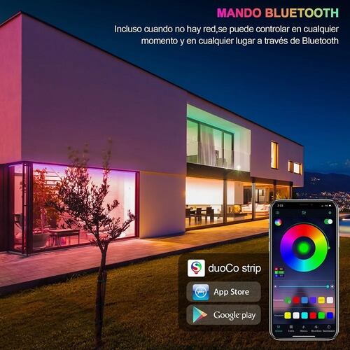 Tira De Luz Led Con Mando A Distancia Bluetooth 15m