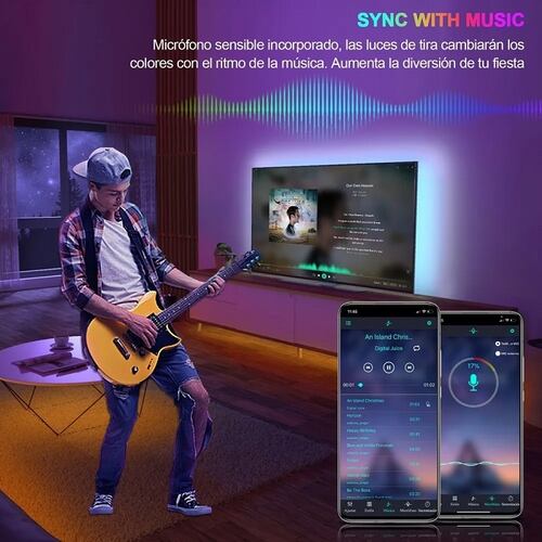 Tira De Luz Led Con Mando A Distancia Bluetooth 15m