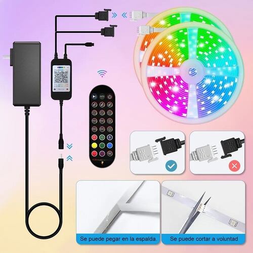 Tira De Luz Led Con Mando A Distancia Bluetooth 15m