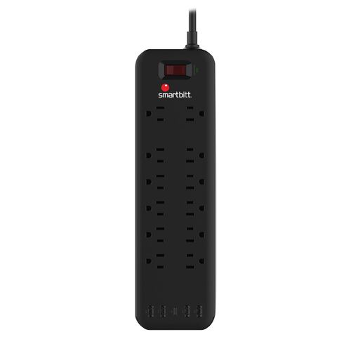 Smartbitt Supresor de Picos de 12 tomas con 4 puertos USB / 1 Tipo C, SBSS-B12-5U