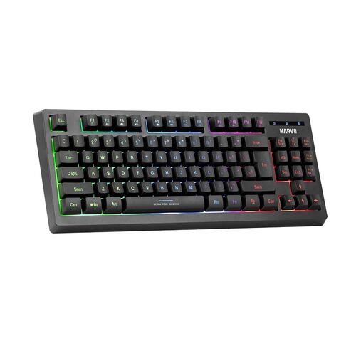 Teclado Gamer Marvo K607 SP Membrana 87 Teclas Usb Luz Fondo 3 colores