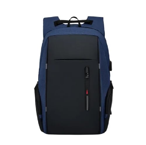 Mochila De Gran Capacidad Con Cargador Usb Azul