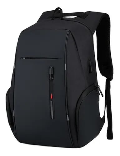 Mochila De Gran Capacidad Con Cargador Usb Negro