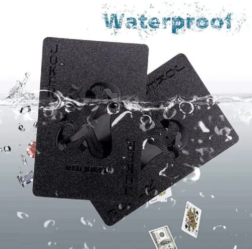 Cartas Poker Negra Baraja Pvc Impermeable