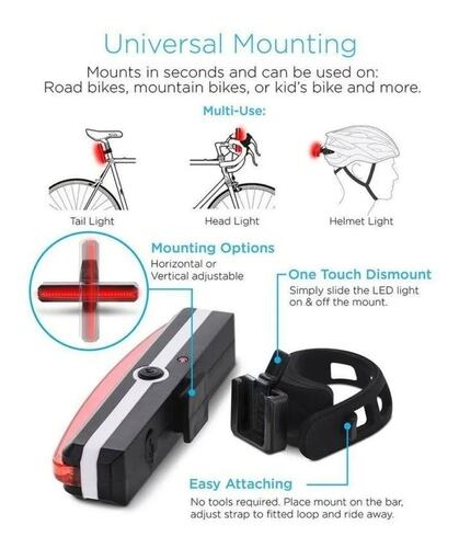 Luz Trasera Para Bicicleta, Luz De Seguridad