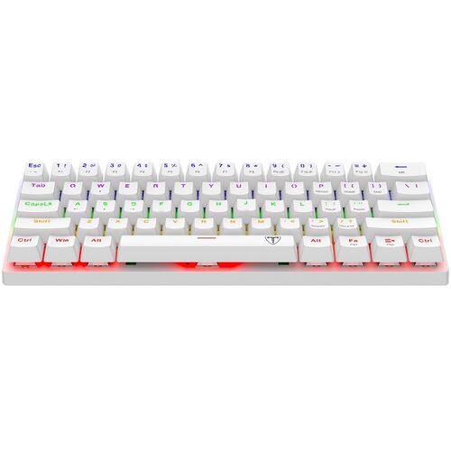 Teclado T-Daggaer Arena White T-TGK321W Rainbow Mecanico Switch Brown Alambrico Ingles
