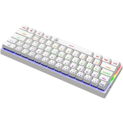 Teclado T-Daggaer Arena White T-TGK321W Rainbow Mecanico Switch Brown Alambrico Ingles