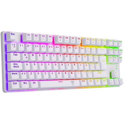 Teclado T-Daggaer Bora White RGB T-TGK315W Mecanico Switch Red Alambrico Español
