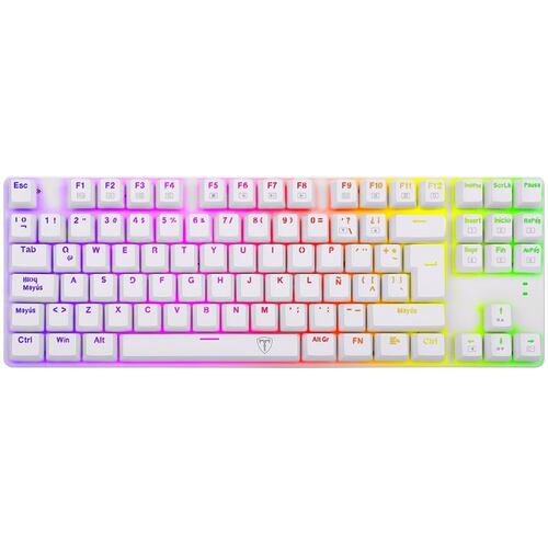 Teclado T-Daggaer Bora White RGB T-TGK315W Mecanico Switch Red Alambrico Español