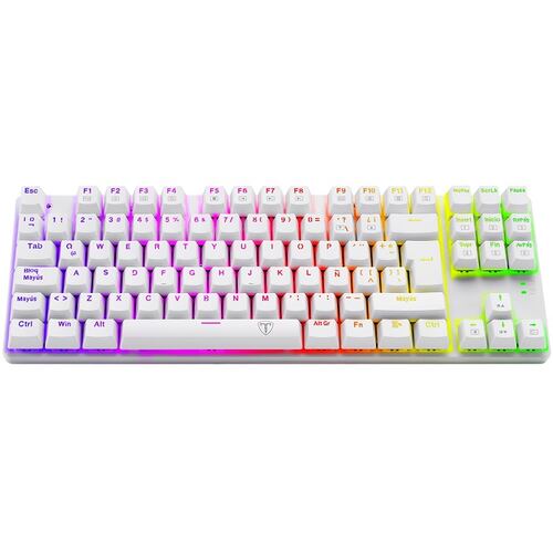 Teclado T-Daggaer Bora White RGB T-TGK315W Mecanico Switch Red Alambrico Español