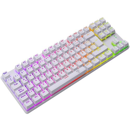 Teclado T-Daggaer Bora White RGB T-TGK315W Mecanico Switch Red Alambrico Español