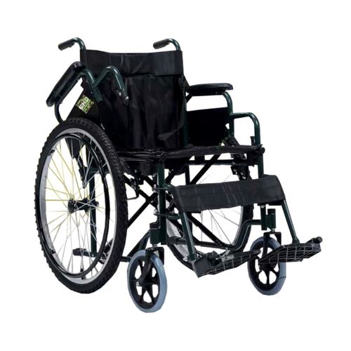 Silla De Ruedas Eko Green Todo Terreno Reforzada Doble Cruceta De Acero Esmaltado Verde