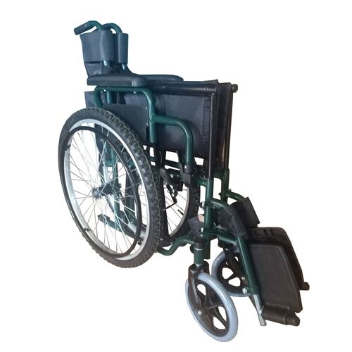 Silla De Ruedas Eko Green Todo Terreno Reforzada Doble Cruceta De Acero Esmaltado Verde
