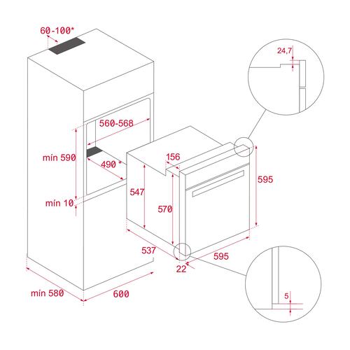 Horno Eléctrico Empotrable Teka HBB 605 60 cm (24 pulgadas).