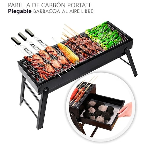 Parrilla De Carbón Portátil Plegable Barbacoa Al Aire Libre