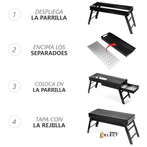 Parrilla De Carbón Portátil Plegable Barbacoa Al Aire Libre