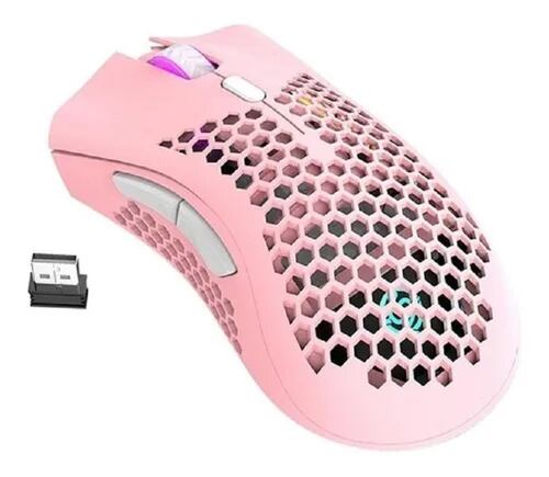 Mouse de juego inalámbrico recargable  Rosa