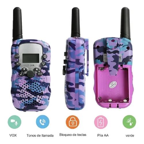 2 Radio Walkie Talkie Con Rango Para Niños Camuflaje