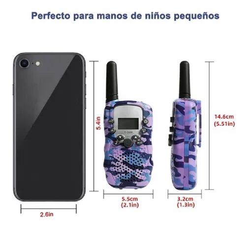 2 Radio Walkie Talkie Con Rango Para Niños Camuflaje