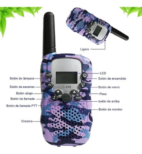 2 Radio Walkie Talkie Con Rango Para Niños Camuflaje