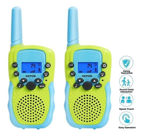 2  Radio Walkie Talkie Con Rango Para Niños Vede Azul