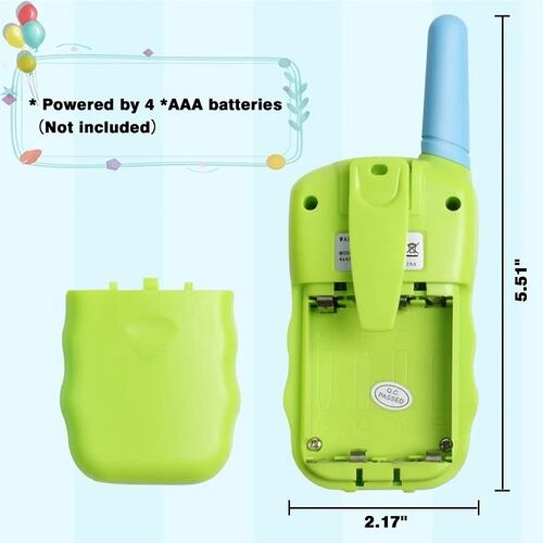 2  Radio Walkie Talkie Con Rango Para Niños Vede Azul