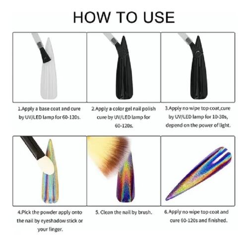 Polvo Para Uñas 16pcs Camaleón Holográfico Espejo Metálico