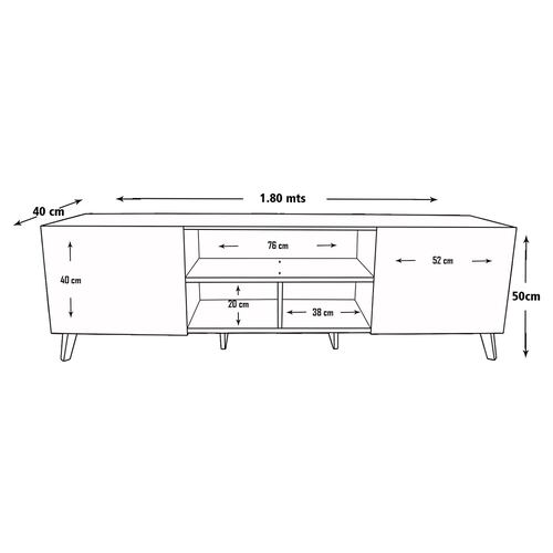 Mueble para TV de 80" Europa Moderno y Minimalista Hogare Negro Gris