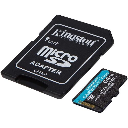Memoria MicroSD 64GB Kingston SDXC Clase 10 Canvas Go! Plus Con Adaptador SDCG3/64GB.