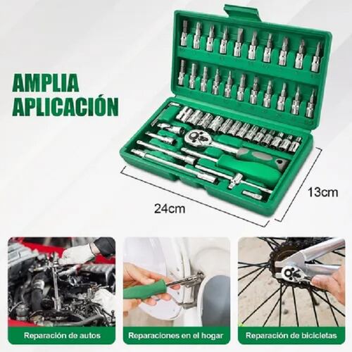Juego De Herramientas Mecanicas Manuales 46 Pz