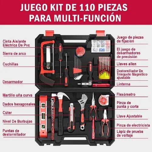 Juego Herramientas  Manuales 110 Pz Portafolio De Reparación