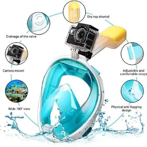 Mascara De Snorkel Con Adaptador Verde L/XL