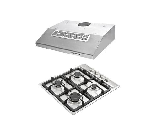 KIT PARRILLA Y CAMPANA MARCA TEKA PLUS-60 ACERO INOXIDABLE LUZ LED 127V