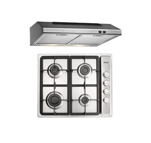 KIT PARRILLA Y CAMPANA MARCA TEKA PLUS-60 ACERO INOXIDABLE LUZ LED 127V