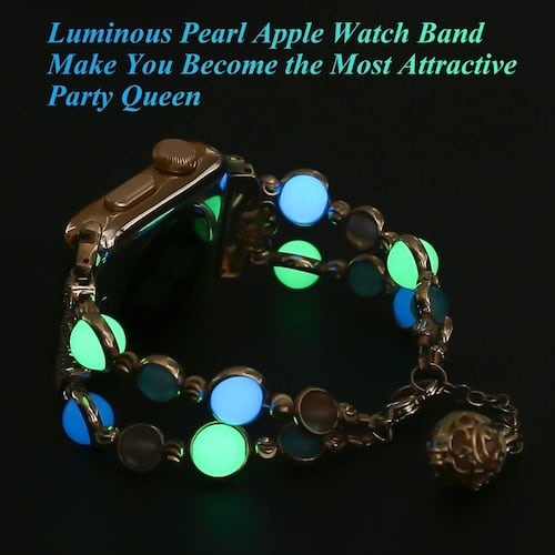 Correa Tipo Pulsera Luminosa Compatible Apple Watch Band 6 5 4 3 banda 40mm a 44mm iwatch band 3 2 1 38mm a 42mm.