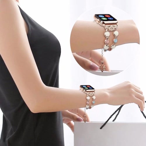 Correa Tipo Pulsera Luminosa Compatible Apple Watch Band 6 5 4 3 banda 40mm a 44mm iwatch band 3 2 1 38mm a 42mm.