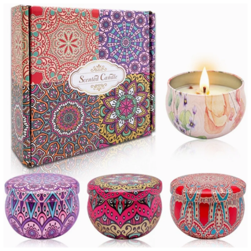 Vela De Aromaterapia, 4 Piezas Velas Aromaticas Cera De Soja